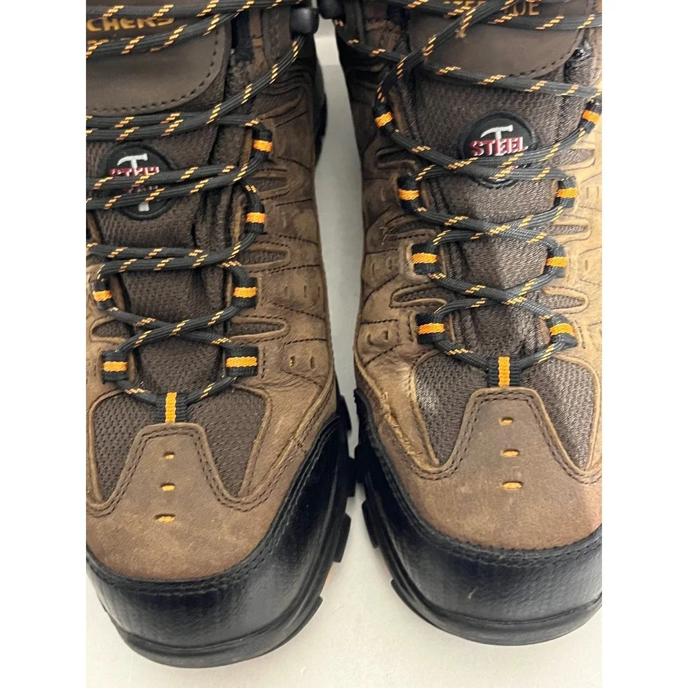 Skechers Work Relaxed Fit Selmen‎ Enid Mens Steel Toe Waterproof Boots Brown 12